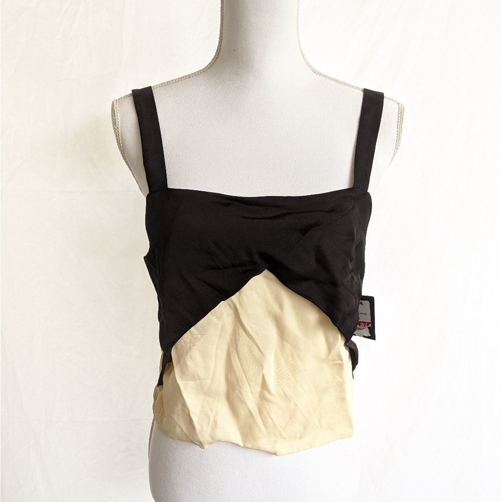 Zara Basic Crop Tank Top Large Black Champ…